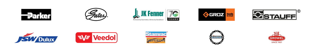 Rank Hydraulics manufacturer and supplier logo strip with full brand lockups