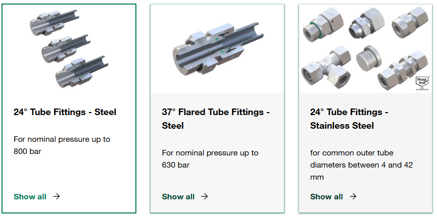Stauff tube fittings